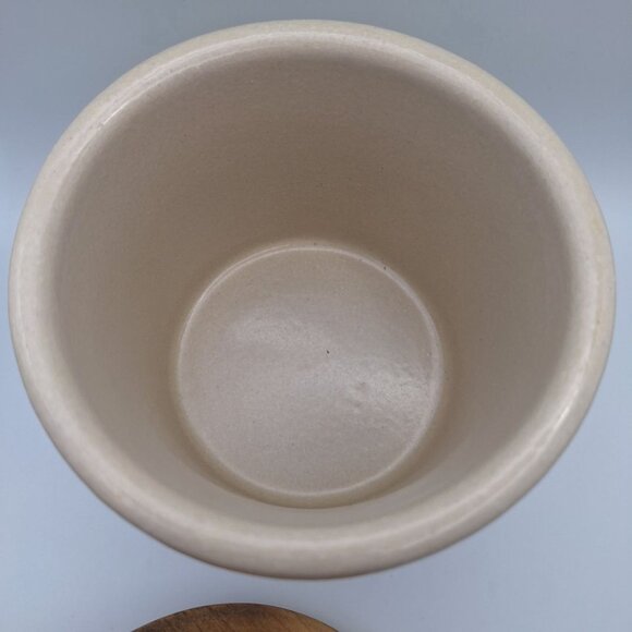 Roseville Crock Lid 1 Pint Low Small Painted Bear USA Made Pottery Canister Ohio - Picture 5 of 8